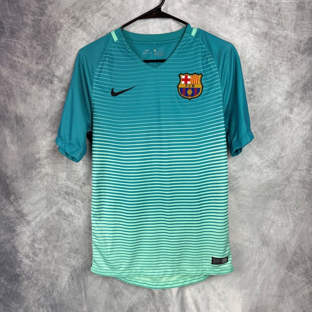 Nike FC Barcelona 2016-17 Third Jersey Teal Mint Green Mens Small Soccer Shirt